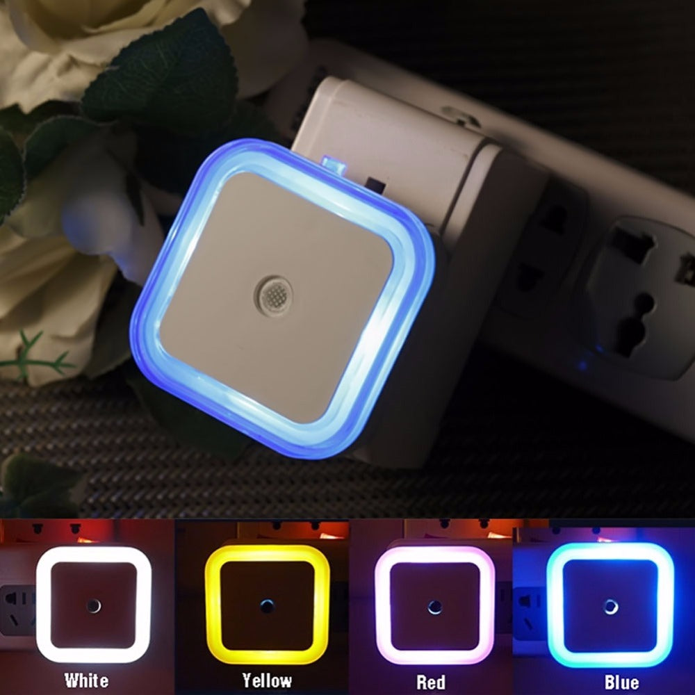 US EU Mini LED 0.5W Night Light Control Auto Sensor Baby Bedroom Lamp Square White Yellow AC110-220V LED Night Light For Baby