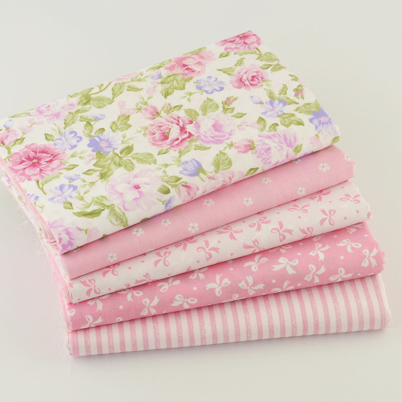 5 pcs 40cm*50cm Pink 100% Cotton Fabric For Sewing Fat Quarter Quilting Patchwork Tissue Tilda Doll Cloth Kids Bedding Textile