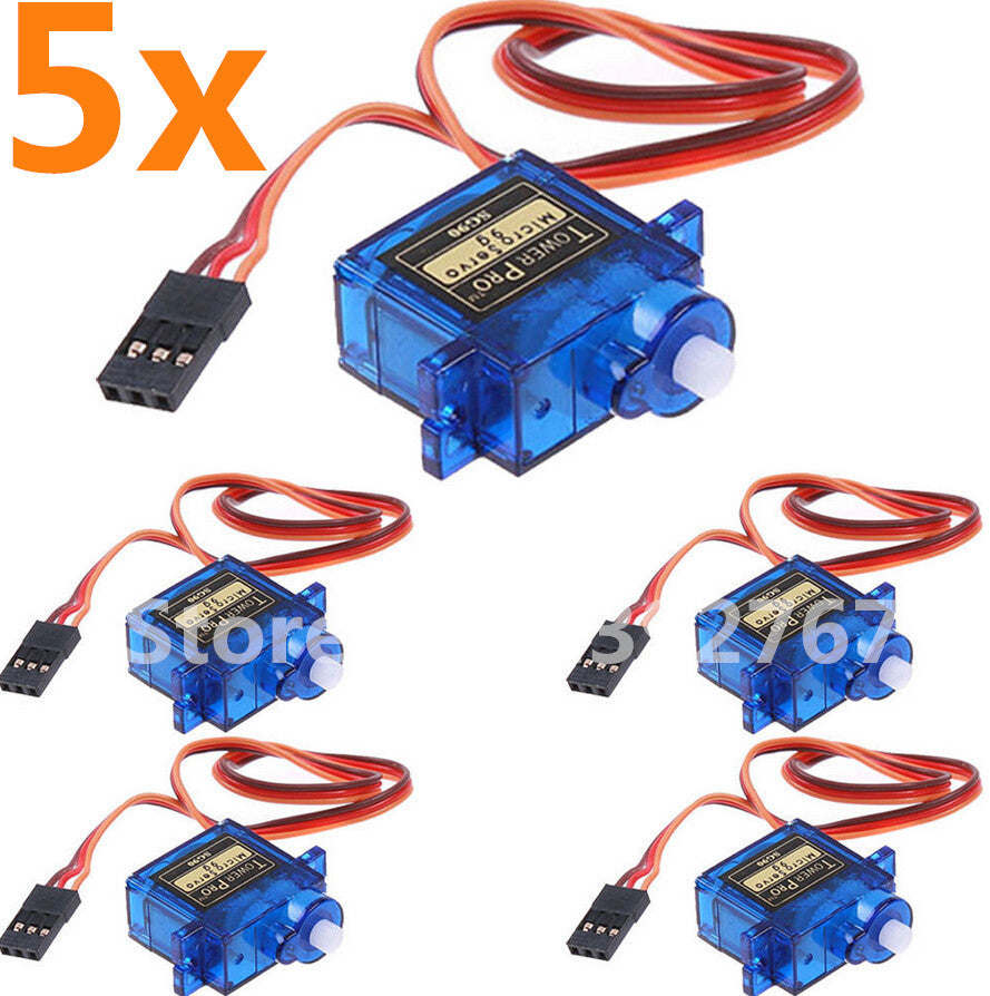 5pcs/lot Tower pro SG90 RC Micro Servo 9g For Arduino Aeromodelismo Align Trex 450 Airplane Helicopters Accessories