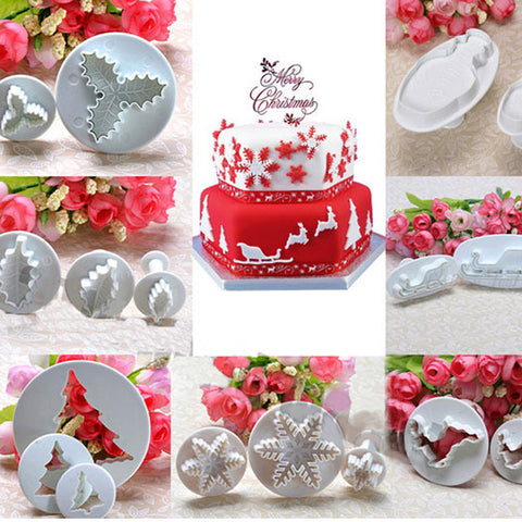 XMAS Cookie Cutter Bakeware Tools Fondant Sugarcraft Cupcakes Molds DIY Christmas Cookie Cutter