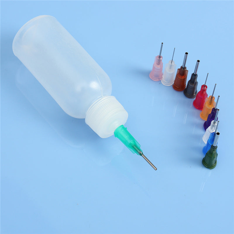 Wholesale Price 50ml Empty E-liquid Plastic Rosin Flux Alcohol Bottle for Dispenser Rosin Solder Flux Paste +11Pcs Needles