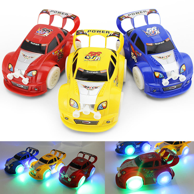 Kid's Original Christmas Electric Car Music Racing Car Automatic Steering Flashing Car Toys New Year Gifts