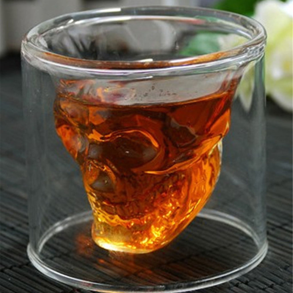 Magic Transparent Glass Skull Mugs Coffee Cups Bilayer Bar Wine Beer Drinkware Gift Tea Cup Home Drinking