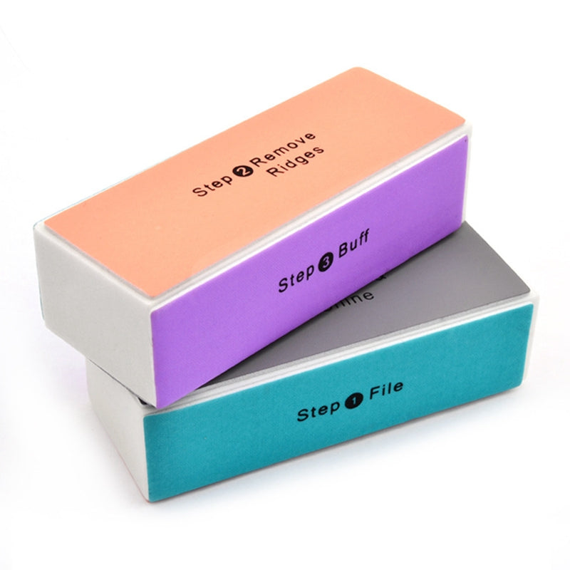 Professional Colorful 4 Way Nail File Buffer Polishing Block Sanding Nail Art Manicure Sponge Setback Nail Art Tools