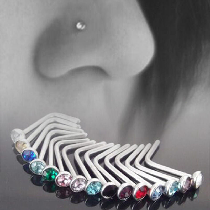 10 pcs Punk Style Piercing Nose Lip Jewelry Body Jewelry For Man Women Studs 1.8mm Pick Free Shipping