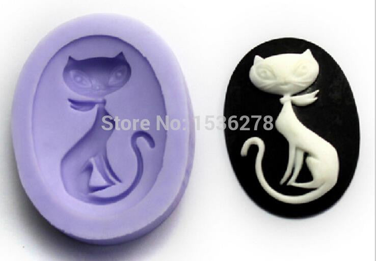 Silicone Cake Mold Fondant Single Cute Cat Silicone Bakeware Baking Mold Soap Mold Soap FlakesA432