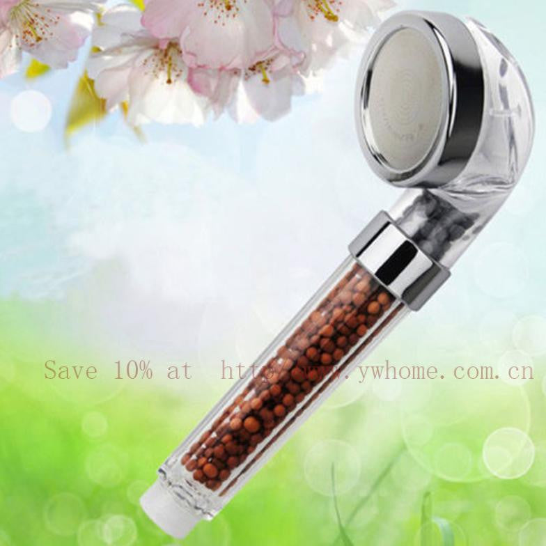 Hot! Free Shipping Tourmaline SPA Anion Hand Held Bathroom Shower Head Filter Pressurize Saving Water