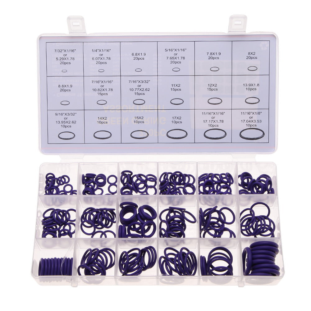 270 Pcs 18 Sizes Kit Air Conditioning Car Auto Vehicle HNBR O Rings Repair Car Repair Rubber Rings Assortment Set ME3L