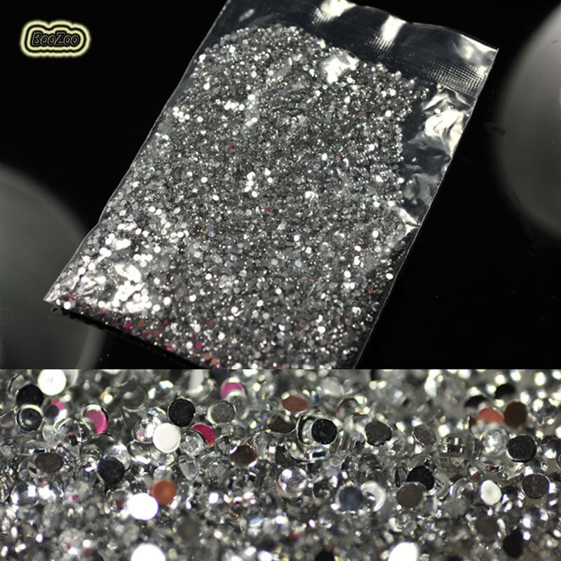 1.5mm 20000pcs/pack 3D Clear Transparent Gems Rhinestone Decoration Round Crystal Glitter DIY Nail Studs Stickers For DIY Tips