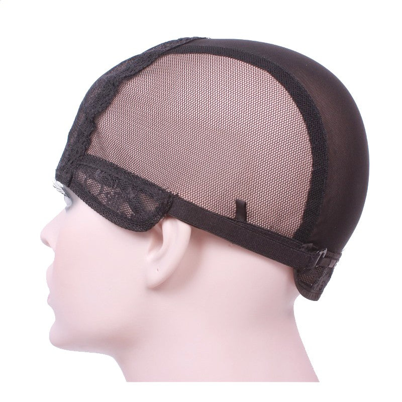 5 Pcs/Lot Double Lace Wig Caps For Making Wigs And Hair Weaving Stretch Adjustable Wig Cap Hot Black Dome Cap For Wig Hair Net