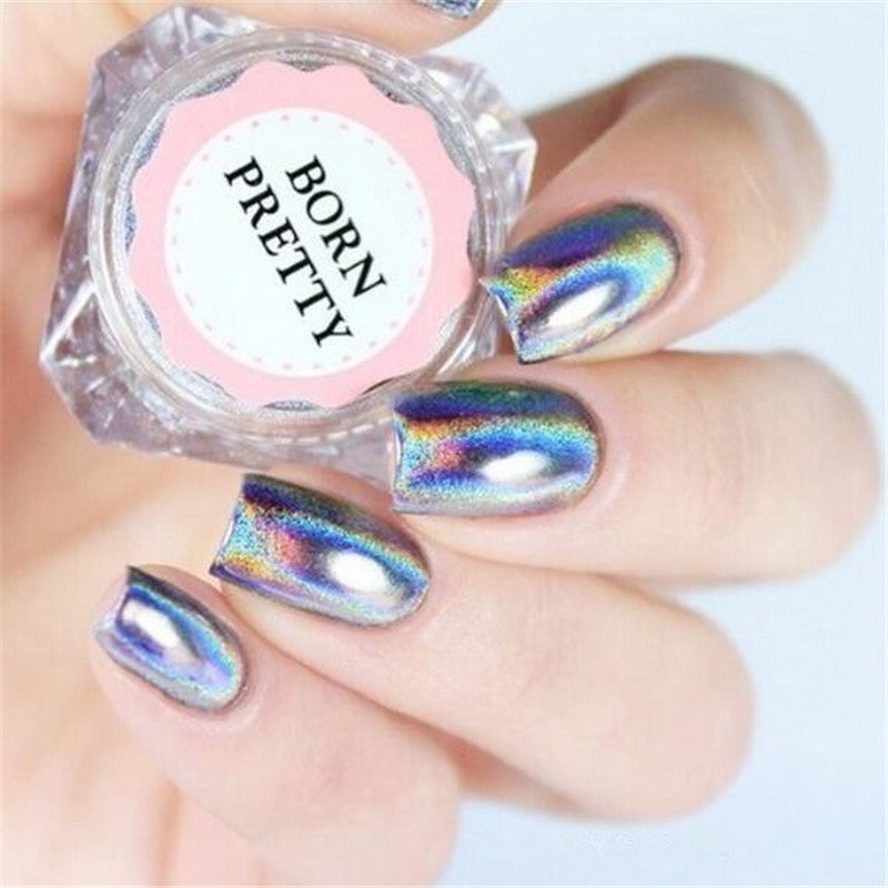 0.5g/Box Holographic Laser Nail Glitters Holo Rainbow Nail Art Powder Nail Tip Chrome Dust Manicure Nail Art Decorations