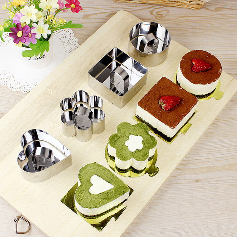 Kitchen DIY Bakeware Tools Cheese Shape Mold Cupcake Mold Salad Dessert Mousse Ring Cake Cheese Tiramisu Biscuits Slicer
