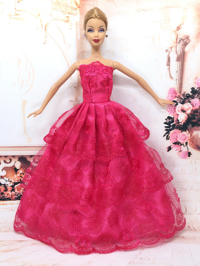 NK One Pcs Princess Doll Wedding Dress Noble Party Gown For Barbie Doll Fashion Design Outfit Best Gift For Girl' Doll 032A