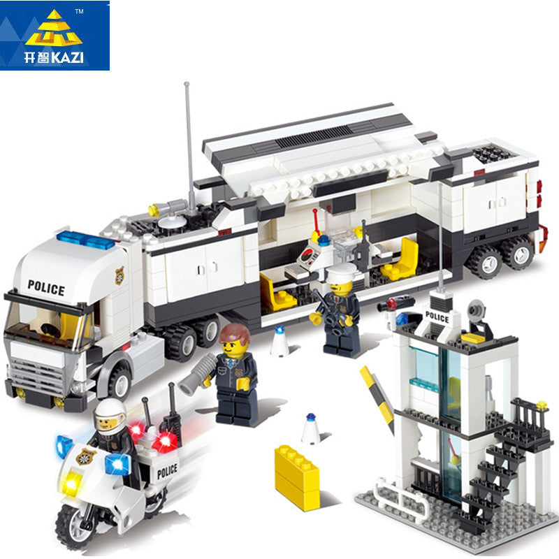 KAZI 6727 Police Station Building Blocks Bricks Educational Toys Compatible with all brand city Birthday Gift Toy Brinquedos