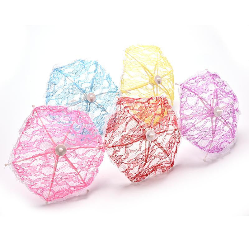 1 Pcs Umbrella Doll Accessories Handmade Doll's Plastic Lace Fantasy Umbrella For Barbie dolls toy