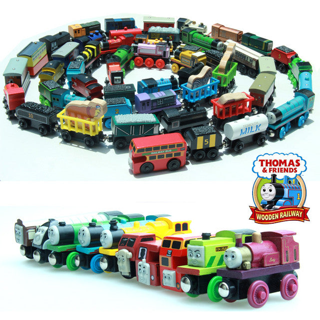 10PCS Thomas and His Friends Wooden Magnetic Trains Toy Model Great Kids Christmas Gifts Toys for Children Free Shipping