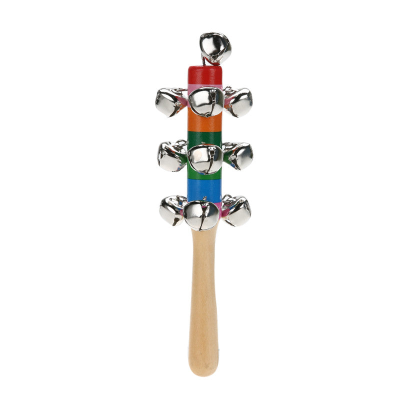 New Hot Baby Rattle Rainbow Toy kid Pram Crib Handle Wooden Activity Bell Stick Shaker RattleToys For Children's New Year Gift