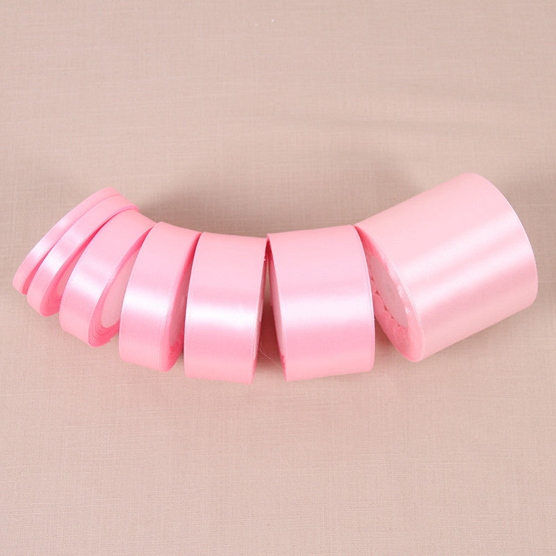 Wholesale 25 Yards Pink Silk Satin Ribbon Wedding Party Decoration Gift Wrapping Christmas New Year Apparel Sewing Fabric