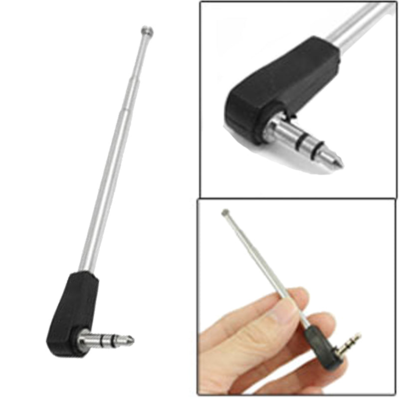 3.5MM Radio Receiver Antenna Stainless Steel Multi-Purpose 3.5mm Interface FM Radio Antenna 9.3" for Cell Phone Radio