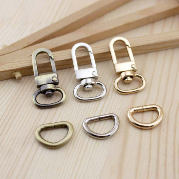 LXK-01 Bronze Bag Parts & Accessories Luggage bag buckle Snap hook/Dog,Bag hanger Lobster Clasp D ring 12 mm diameter 10set/lot