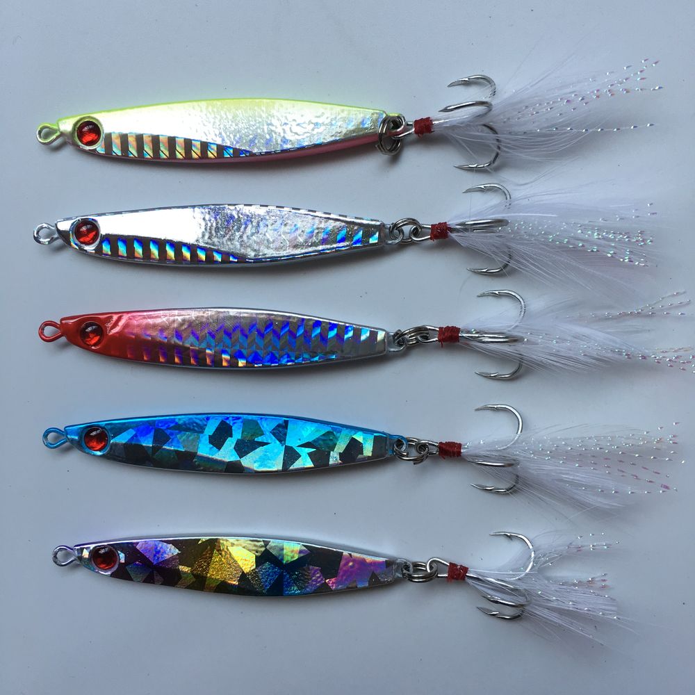 HOT 2016 10g 14g 21g Fishing Spoon Lure 5 colors iscas artificiais Metal Jig Lure Slice Jigbait spoon Treble Hook jigging lure