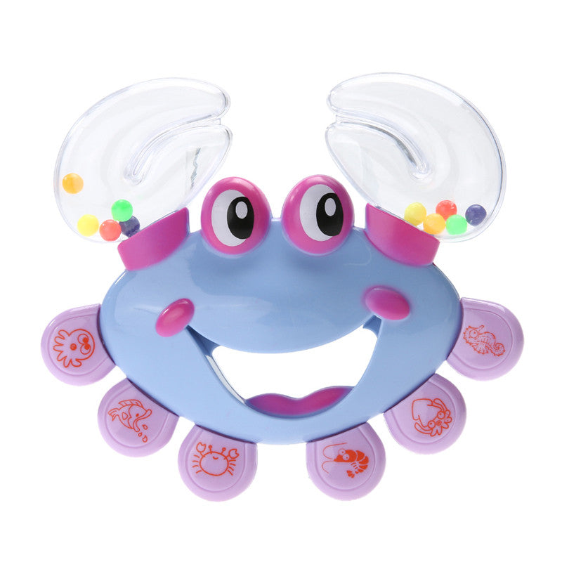 Kids Baby Crab Design Handbell Musical Instrument Jingle Shaking Rattle Toy Random Color