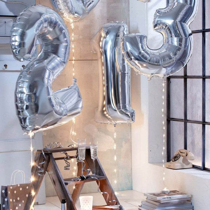 40 inches Gold Silver Number Foil Balloons Digit Helium Ballons Birthday Party Wedding Decor Air Baloons Event Party Supplies
