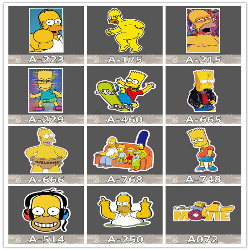 2017 FREE SHIPPING Waterproof Paper Posted Single Tide Brand Stickers Stickers Skateboard Trolley toon Stickers Graffiti