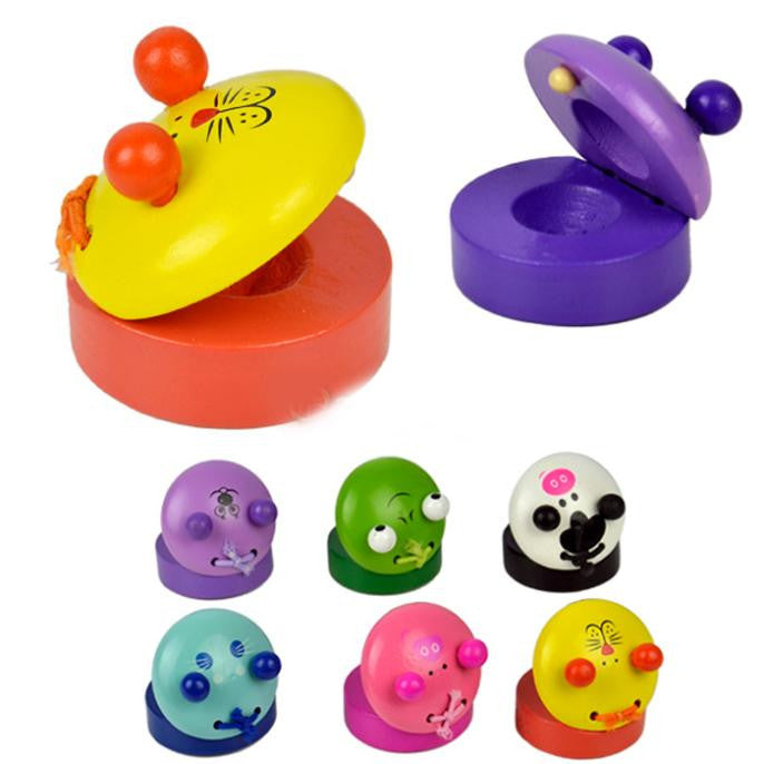 2015 New Arrival Music Wooden Castanets Instruments For Kids Gift 1 Pcs Cute Cartoon Shaped Castanets Kids Toys
