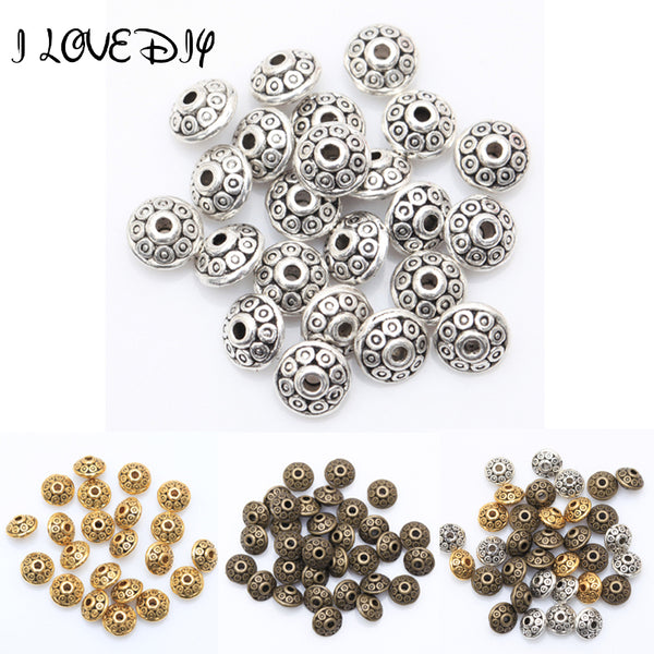 Wholesale Price 100pcs Tibetan Silver Beads Antique Metal Gold Cone pattern Spacer Beads  6mm for Jewelry Making(yiwu)