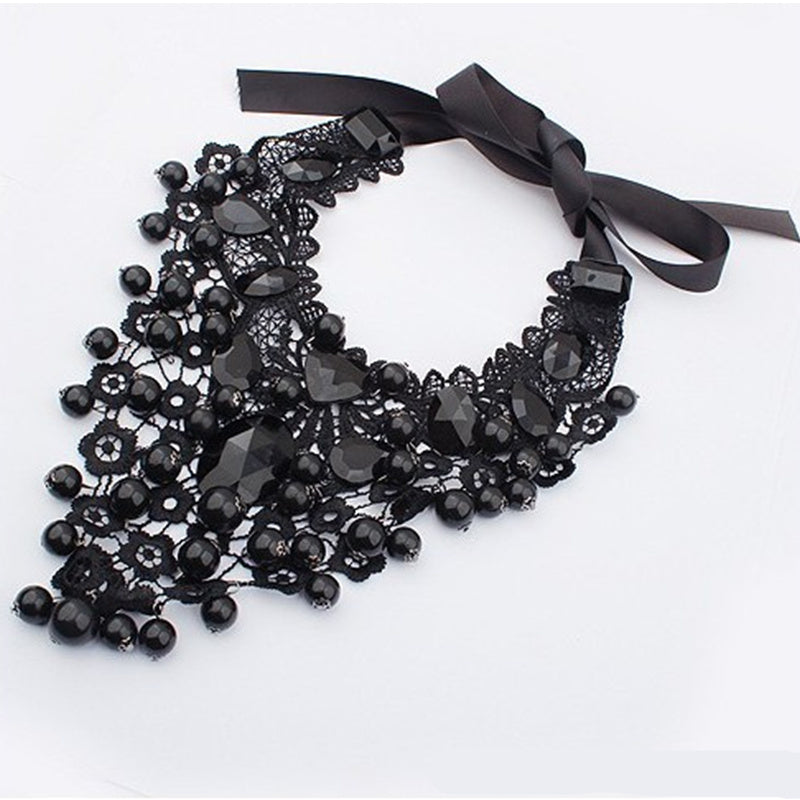 2017 Female Jewelry Black Lace Necklaces & Pendants Short Choker Women Accessories Gift False Collar Statement Necklace
