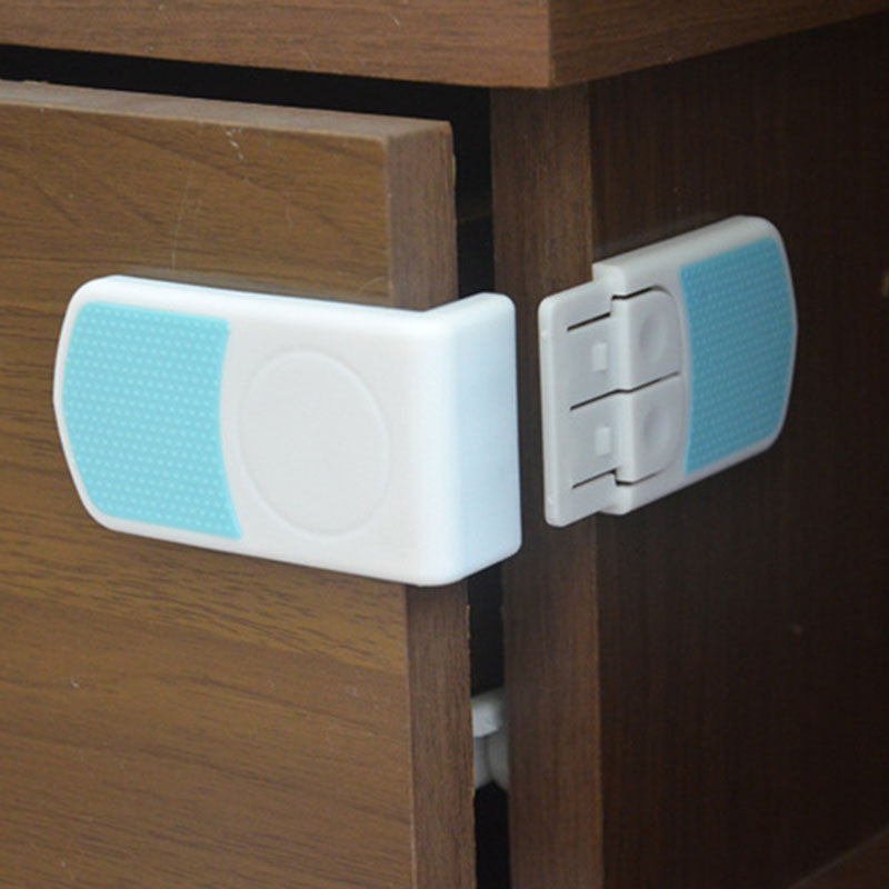 10Pcs Baby Drawer Cupboard Refrigerator Plastic Locking Protection Children Kids Straps Safety Right Angle Corner Cabinet Locks