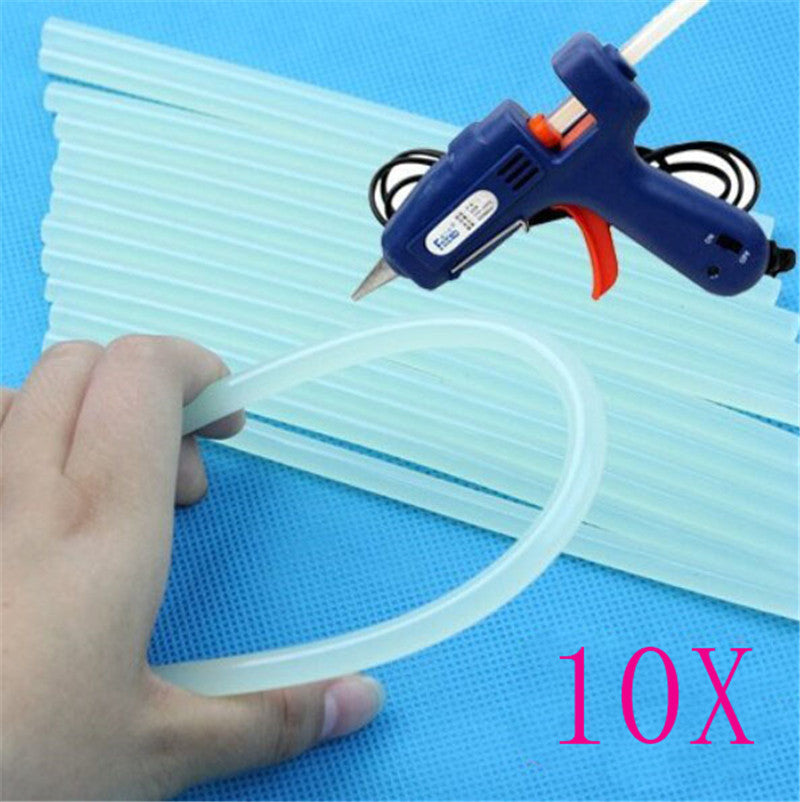 New 10 Pcs / set 7mm Hot Melt Glue Stick for Heat Pistol Glue 7x100mm High Viscosity Glue Glue Stick Repair Tool Kit DIY Hand To