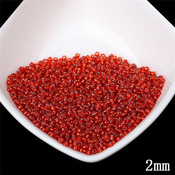 2MM Silver Lined Round Hole Czech Glass Seed Spacer Beads 1000pcs/lot Austria Crystal Round Beads For Kids DIY Jewelry Making