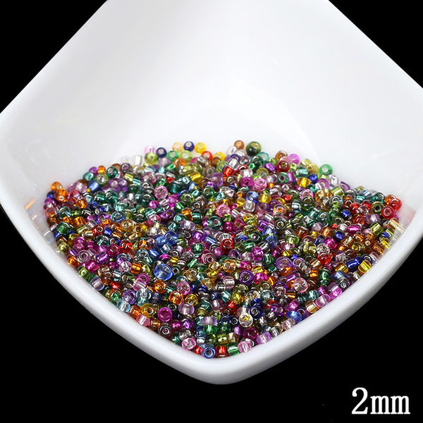 2MM Silver Lined Round Hole Czech Glass Seed Spacer Beads 1000pcs/lot Austria Crystal Round Beads For Kids DIY Jewelry Making