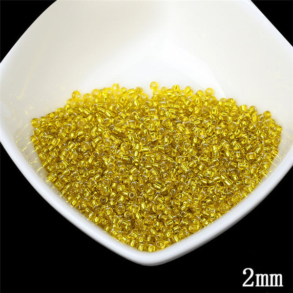 2MM Silver Lined Round Hole Czech Glass Seed Spacer Beads 1000pcs/lot Austria Crystal Round Beads For Kids DIY Jewelry Making