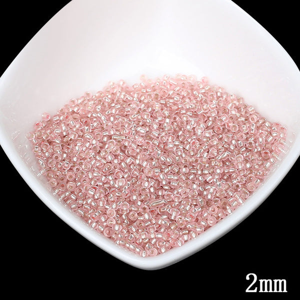 2MM Silver Lined Round Hole Czech Glass Seed Spacer Beads 1000pcs/lot Austria Crystal Round Beads For Kids DIY Jewelry Making