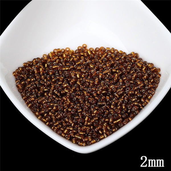 2MM Silver Lined Round Hole Czech Glass Seed Spacer Beads 1000pcs/lot Austria Crystal Round Beads For Kids DIY Jewelry Making