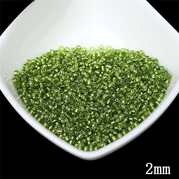 2MM Silver Lined Round Hole Czech Glass Seed Spacer Beads 1000pcs/lot Austria Crystal Round Beads For Kids DIY Jewelry Making