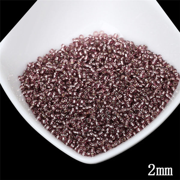 2MM Silver Lined Round Hole Czech Glass Seed Spacer Beads 1000pcs/lot Austria Crystal Round Beads For Kids DIY Jewelry Making