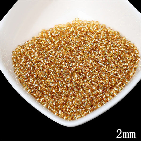 2MM Silver Lined Round Hole Czech Glass Seed Spacer Beads 1000pcs/lot Austria Crystal Round Beads For Kids DIY Jewelry Making