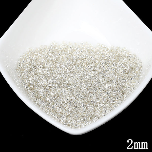 2MM Silver Lined Round Hole Czech Glass Seed Spacer Beads 1000pcs/lot Austria Crystal Round Beads For Kids DIY Jewelry Making
