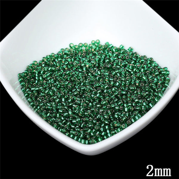 2MM Silver Lined Round Hole Czech Glass Seed Spacer Beads 1000pcs/lot Austria Crystal Round Beads For Kids DIY Jewelry Making