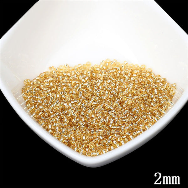 2MM Silver Lined Round Hole Czech Glass Seed Spacer Beads 1000pcs/lot Austria Crystal Round Beads For Kids DIY Jewelry Making