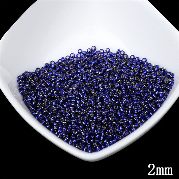 2MM Silver Lined Round Hole Czech Glass Seed Spacer Beads 1000pcs/lot Austria Crystal Round Beads For Kids DIY Jewelry Making