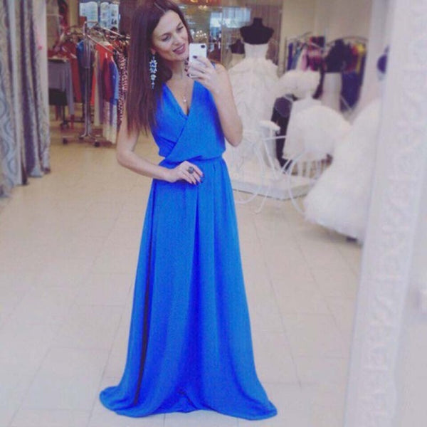 Summer Women dress Sexy Long Party Dresses 2016 Sleeveless Elegant Casual Pleated Chiffon Maxi Dress Vestido robe New Plus Size