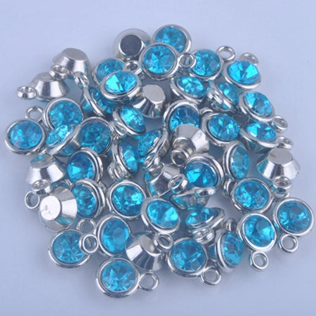 12pcs/lot mixed Birthstone charms 11mm Acrylic for Diy Personalized Necklace and Bracelet Free shipping