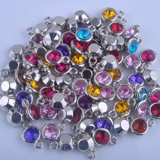 12pcs/lot mixed Birthstone charms 11mm Acrylic for Diy Personalized Necklace and Bracelet Free shipping