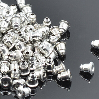 100 pcs/lot Alloy Earring Backs Bullet Stoppers Earnuts Earring Plugs DIY Gold Silver Plated Findings Jewelry Accessories #JA004