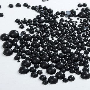 Sales!1000Pcs 50Gram Mixed 2-10mm Craft ABS Imitation Pearls Half Round Flatback Pearls Resin Scrapbook Beads For DIY Decoration